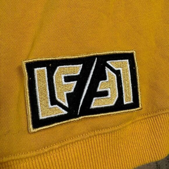 LF Los Angeles Golden Yellow Zipper Dolman Cropped Sweater Oversized Small - Picture 7 of 7